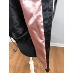 Forever 21  Women Black And Dusty Pink Solid Bomber Jacket Rose Appliqué Y2K Sm Photo 3