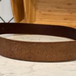 Gap brown distressed leather gold metallic stamped bohemian western Y2K size M Photo 2