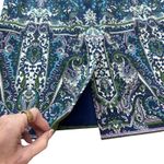 Talbots  Women's Size 8 Blue Paisley Print Knee Length Skirt Lined Zip Closure Photo 3