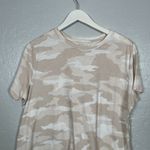 Athleta Women Plus Size 1X Sea Salt White Camo Organic Daily Crew Neck Shirt Photo 2