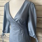 Lulus Dusty Blue Open Back V Neck A-Line Mini Dress Photo 7