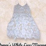 Women’s White Lace/Macrame Dress Size M Photo 1