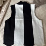 Maeve Black and white striped Scalloped Turtleneck Sweater Photo 5