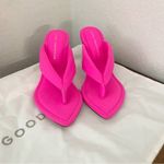 Good American Neon Pink Cinderella Lucite Wedge Heel Thong Scuba Womens Size 4 Photo 12