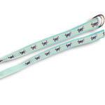 LL Bean Crab Ribbon Belt Sz Medium Large Aqua Blue Turquoise Blue D Ring 43" Photo 8