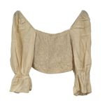 Dress Forum beige ivory smocked peasant ruffle sleeve boho top size medium Photo 1