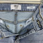 BBJ Los Angeles Jeans Womens Size 5 (27)Blue Flare Rhinestone Front Slit Raw Hem Blue Photo 2