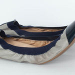 J.Crew  Mila Ballet Flat Shoes Cap Toe‎ Gray Navy Womens Size 9 Photo 0