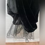 Y2K Night Way Collections Vintage White and Black Velvet Dress w/Tulle 90s 2000s Size 8 Photo 8