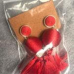 Charming Charlie Red Tassel Earrings  Photo 0