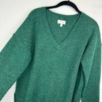 Lucky Brand Forest Green Wool Fuzzy Sweater Sz Small Vneck Relaxed Photo 7