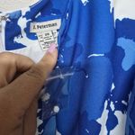 J. Peterman Blue Abstract Floral Princess Seamed Sweetheart Neckline Key Photo 5