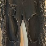 American Bazi  Black Distressed Fringe Jeans Photo 2