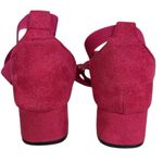 Lisha Shoes Dark Pink Stretch Strappy Square Toe Sandals Low Heel Size 38 US 7.5 Photo 9