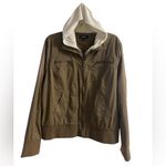 Torrid Bomber jacket jersey hooded zip up brown 1X Photo 3