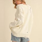 NWT Oversized distressed USA sweater Size L Photo 2