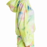 Alice + Olivia Alice plus Olivia Tie Dye Funnel Neck Crop Hoodie, Beachside Yellow M Photo 3