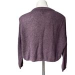 EXPRESS Fuzzy Sweater Cropped Crew Neck Knitted Purple, Sz Petite M Photo 1