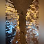 Michael Kors Michael by  Gold Sequin Front/Tan Long Sleeve VNeck Cardigan NWT Photo 7
