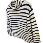 J Crew Cozy Rollneck Pullover Sweater Women M Cream Blue Stripe Cabin Soft Touch Size M Photo 3