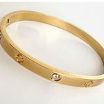 18K Gold Plated Multi clover Bracelet Bangle SET stainless steel Womens Jewelry Photo 2
