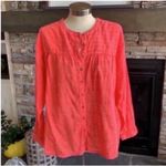 Anthropologie  Vibrant Coral Blouse Photo 3