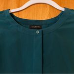 Talbots  Button Down Shirt Lace Accent Sleeves Long Sleeve Career Jade NWOT Large Photo 4