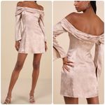 Lulus Truly Yours Blush Satin Jacquard Off Photo 1