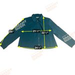 Cato Women's Blue Green Teal Suede Jacket Blazer 16W, Full Zip Coat, Winter Photo 4