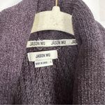 Jason Wu  Women’s Sz L Dark Grey Ribbed Chenille Knit Comfy Soft Robe Open Front Photo 6