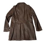 LEATHERS By NEW ENGLAND Sports Wear Brown Leather Jacket Half Belt VINTAGE Photo 5