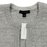 Ann Taylor  Textured Fringe Cardigan Sweater Light Gray Silver Metallic Sparkle L Photo 2