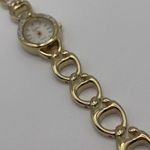 Working Colibri Diamond Gold Tone Women’s Wrist Watch MOP Mother Of Pearl Face Photo 2