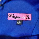 Morgan & Co. Blue Maxi Plunging V neck, Side Mesh Cutouts A Photo 14