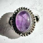 Amethyst Genuine Stone 925 Sterling Silver Ring Purple Photo 0