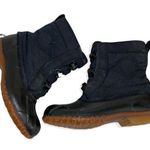 Roffe Vintage Black Low Removable Fur Lined Winter Rain Duck Boots Size 7 Photo 0