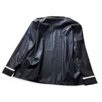 By Egries Faux Vegan Leather jacket Blazer Black Size Large NWT Contrast trim Photo 8