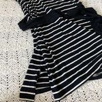 Monrow Striped Pocket Tie Mini T Shirt Dress Black White (Small) casual preppy Photo 6