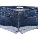 Hollister Low Rise Micro Mini Jean Shorts Sz 5 / 27 Dark Wash Cuffed y2k 2000s Photo 0