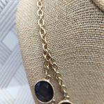 NWOT Gold Tone Smokey Gray Statement Collar Double Bib Pendant Necklace 20 Inch Photo 4