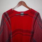 Vince Camuto XL Red Gray Plaid Shawl Poncho Top Photo 7