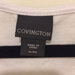 Covington White & Metallic Silver Polka Dot Ruffle Front Career Office Wear Tank Size XL Photo 1