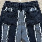 The Ragged Priest Vertical Frayed Black & Gray High Waisted Mom Jeans Size 26 Photo 9