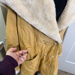wilson's leather Vintage  Hooded Fur Trim Penny Lane Coat Tan Parka Shearling L Photo 5