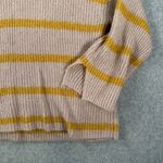 Blu Pepper Mock Neck Stripe Sweater Women's Small Brown/Yellow Ribbed Knit Boxy Photo 2