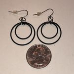 Elegant Black Double Hoop Boho Earrings Photo 2