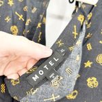 Motel Rocks Motel Womens Zodiac Novelty Print Astro‎ Crosena Mini Dress Size XL Black Gold Photo 4