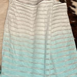 Sonoma EUC  Aqua and White Hombre Striped V-Neck Tee Photo 4