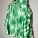 J.Crew Button Up Shirt Green Gingham Plaid Womens Size 2X Cotton Signature Fit Photo 1