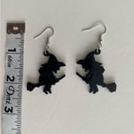 Cartoon Broomstick Witch Acrylic Earrings For Halloween Party Decor Gothic Style Black Photo 7